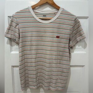 Levi's Striped Short Sleeve Tee - Red, Green, White